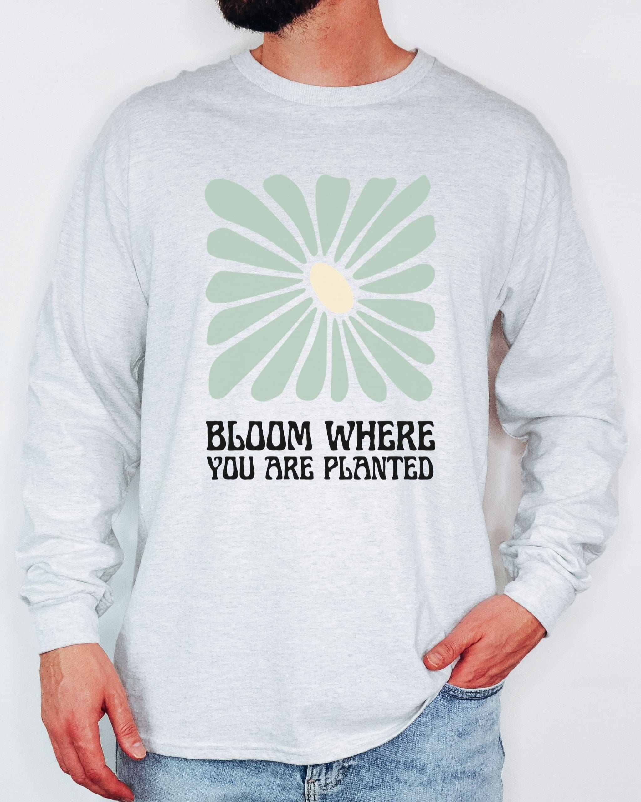 Bloom Where You Are Planted Long Sleeve T-Shirt-Neurodiversity, ADHD & Autism Awareness & Acceptance Long-sleeve by Daily Bloom