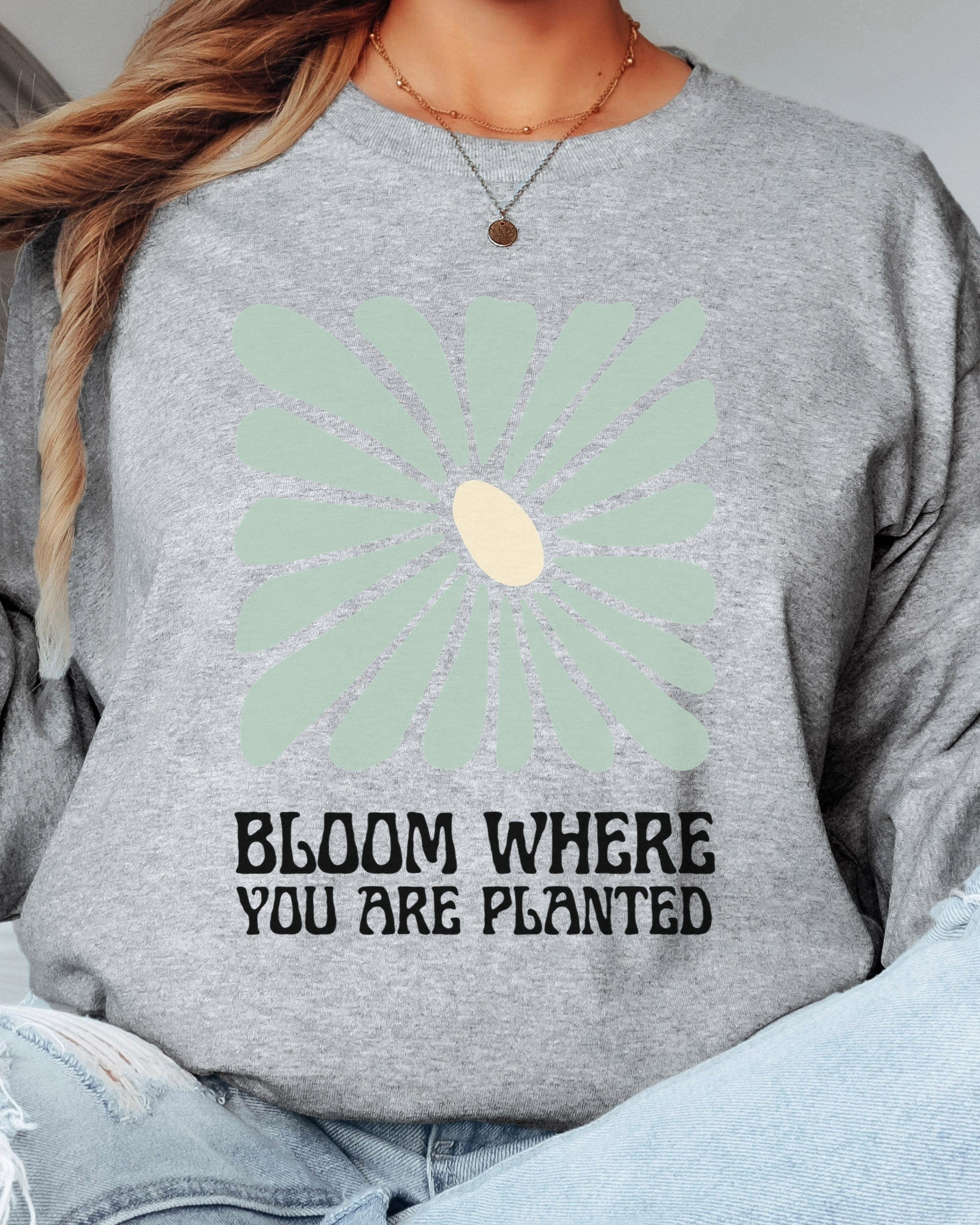 Bloom Where You Are Planted Long Sleeve T-Shirt-Neurodiversity, ADHD & Autism Awareness & Acceptance Long-sleeve by Daily Bloom