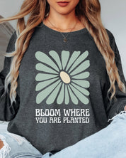 Bloom Where You Are Planted Long Sleeve T-Shirt-Neurodiversity, ADHD & Autism Awareness & Acceptance Long-sleeve by Daily Bloom
