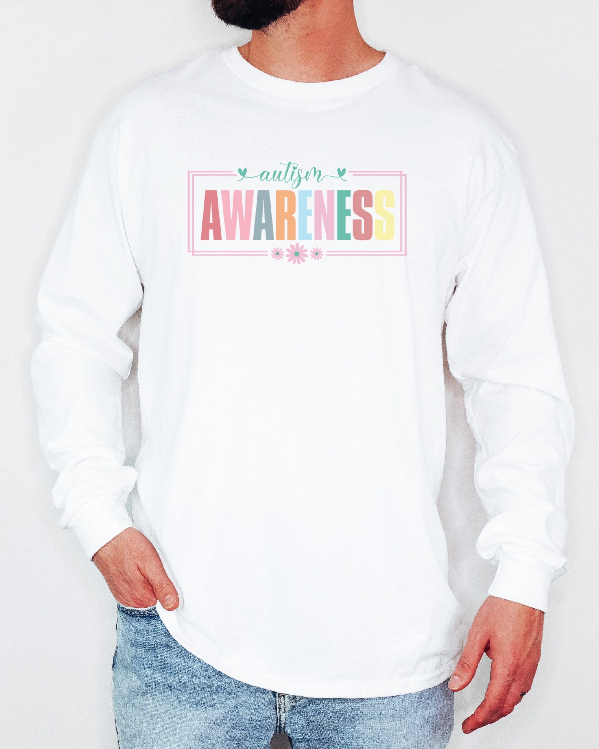 Bright Blooms for Autism Awareness Long Sleeve T-Shirt-Neurodiversity, ADHD & Autism Awareness & Acceptance Long-sleeve by Daily Bloom