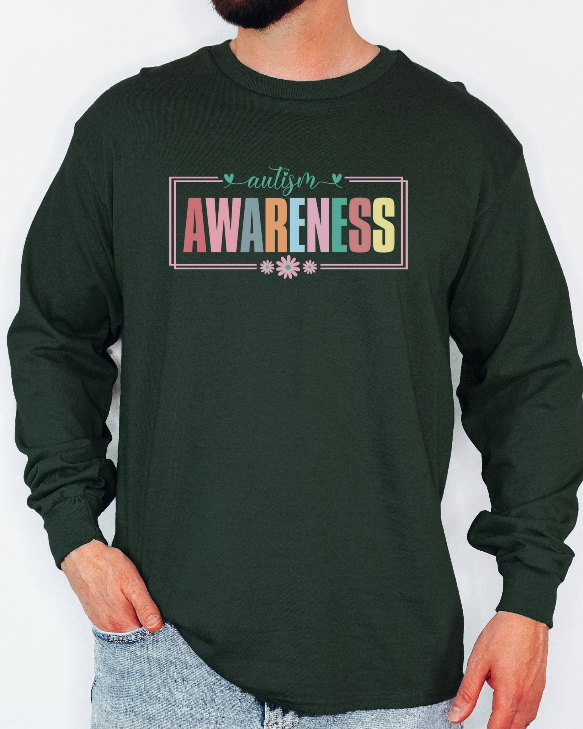 Bright Blooms for Autism Awareness Long Sleeve T-Shirt-Neurodiversity, ADHD & Autism Awareness & Acceptance Long-sleeve by Daily Bloom
