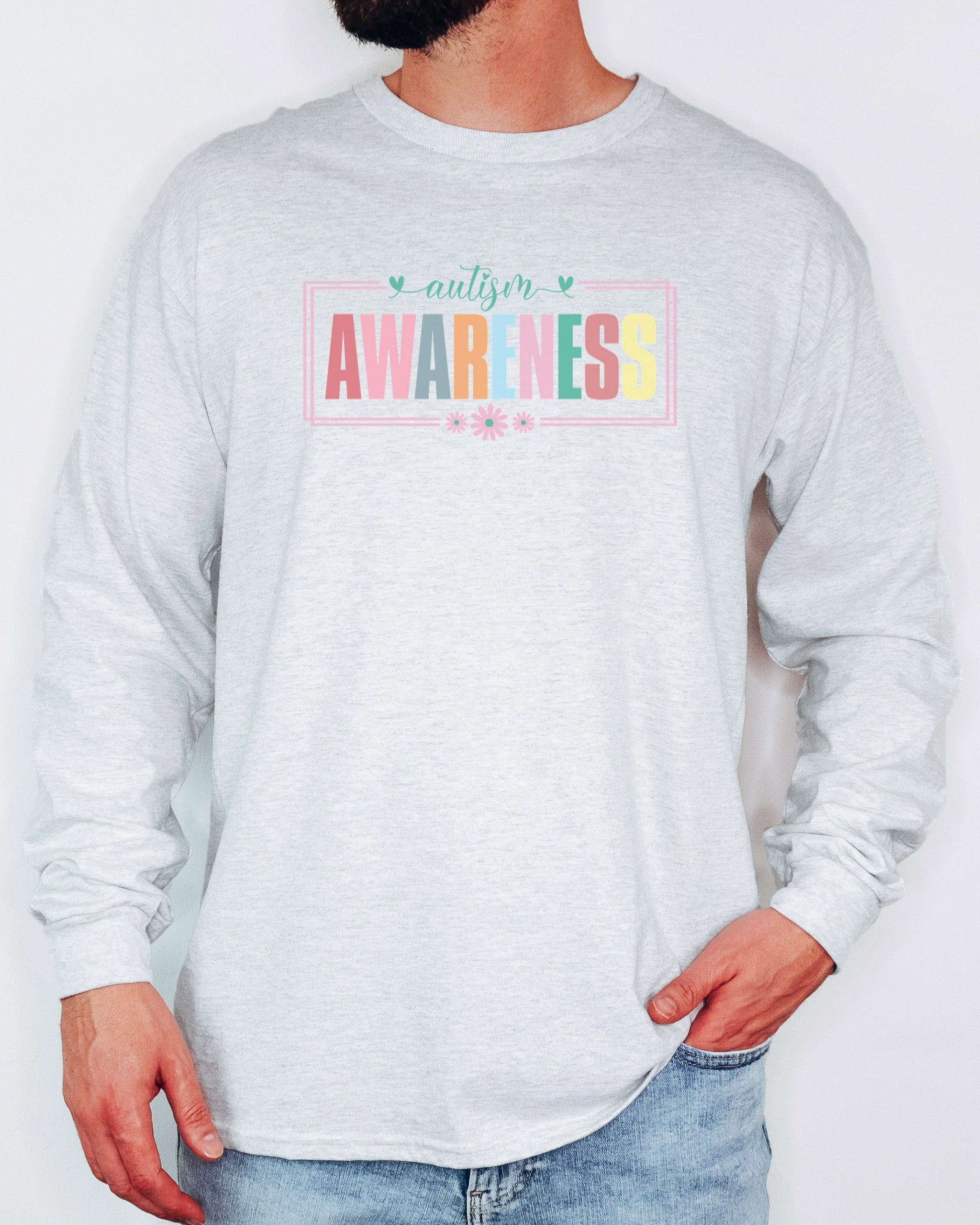 Bright Blooms for Autism Awareness Long Sleeve T-Shirt-Neurodiversity, ADHD & Autism Awareness & Acceptance Long-sleeve by Daily Bloom