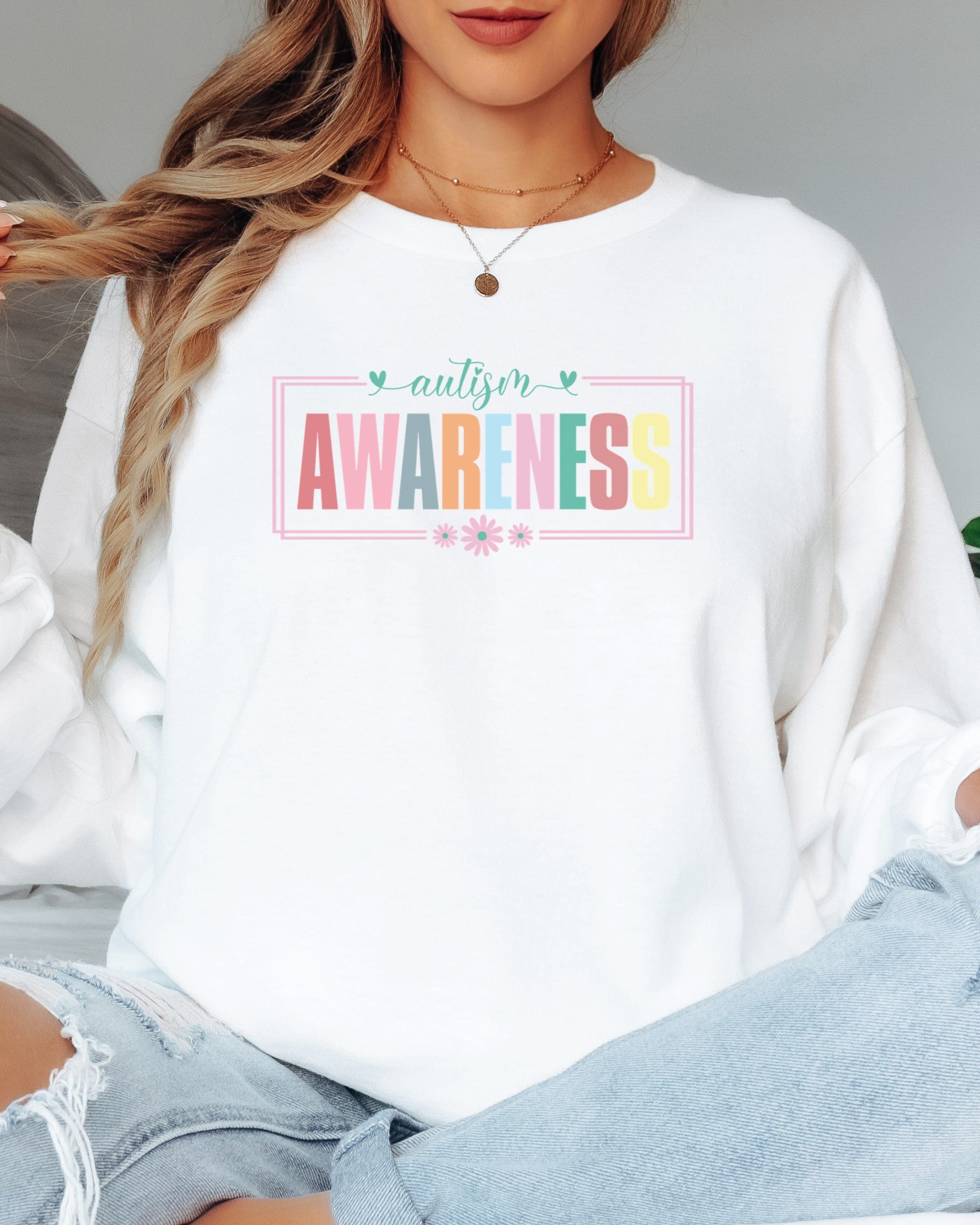 Bright Blooms for Autism Awareness Long Sleeve T-Shirt-Neurodiversity, ADHD & Autism Awareness & Acceptance Long-sleeve by Daily Bloom