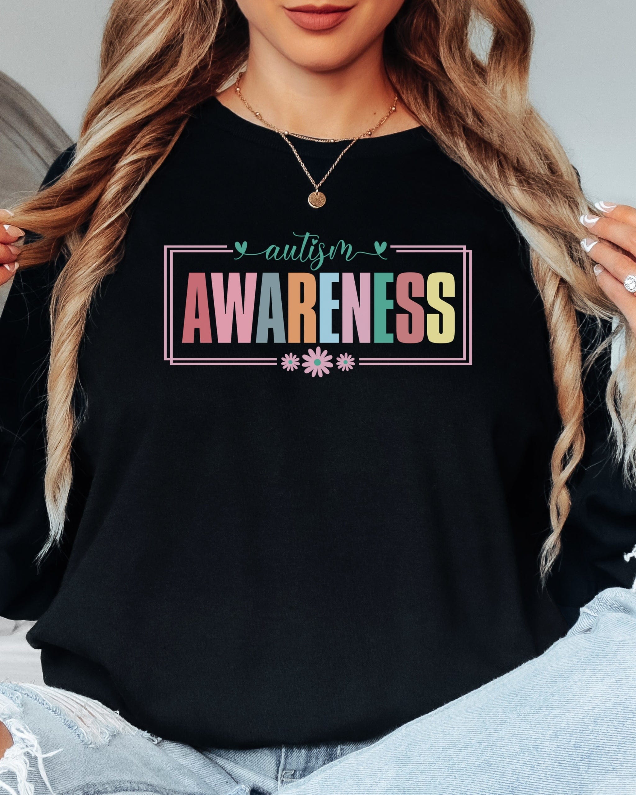 Bright Blooms for Autism Awareness Long Sleeve T-Shirt-Neurodiversity, ADHD & Autism Awareness & Acceptance Long-sleeve by Daily Bloom