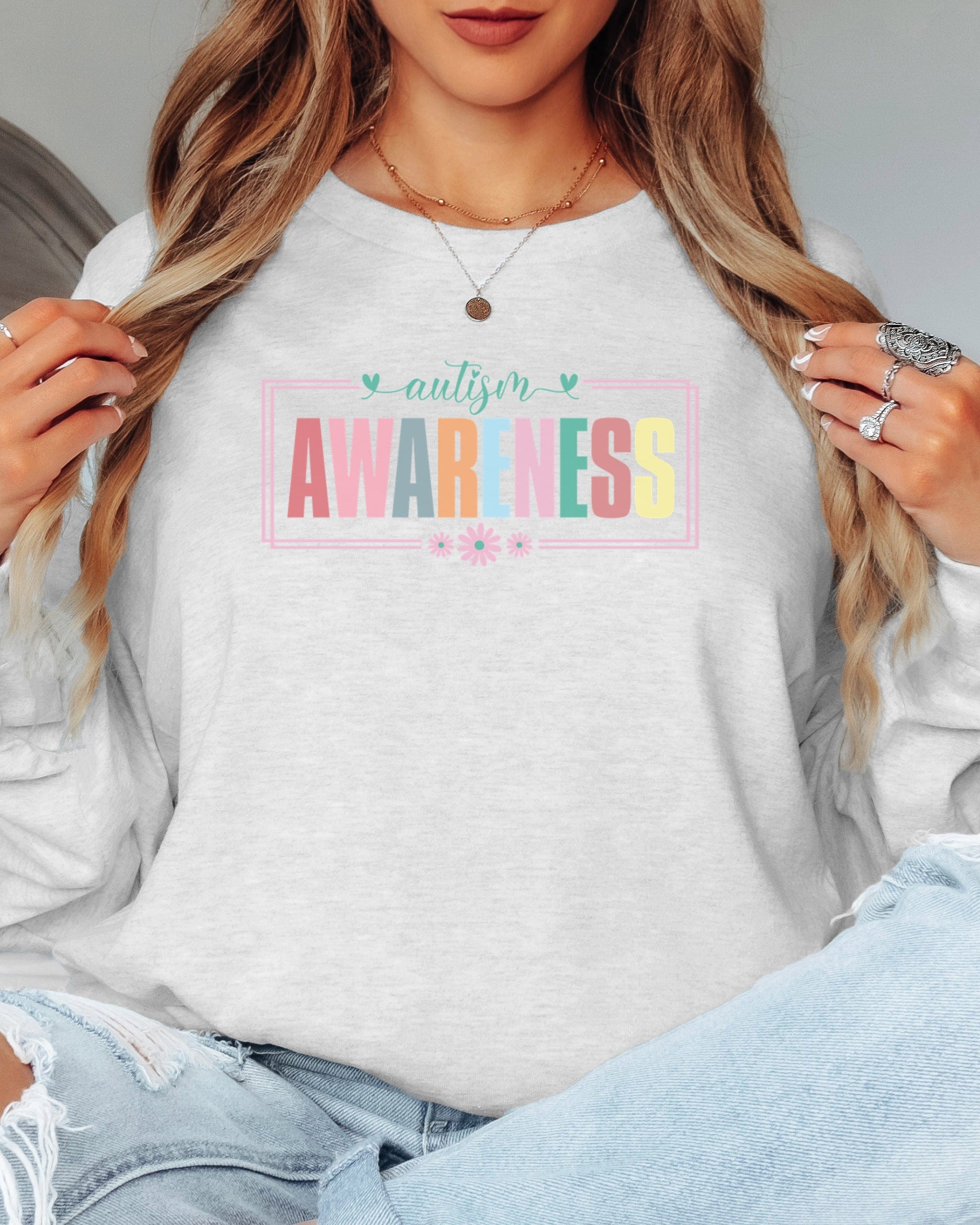 Bright Blooms for Autism Awareness Long Sleeve T-Shirt-Neurodiversity, ADHD & Autism Awareness & Acceptance Long-sleeve by Daily Bloom