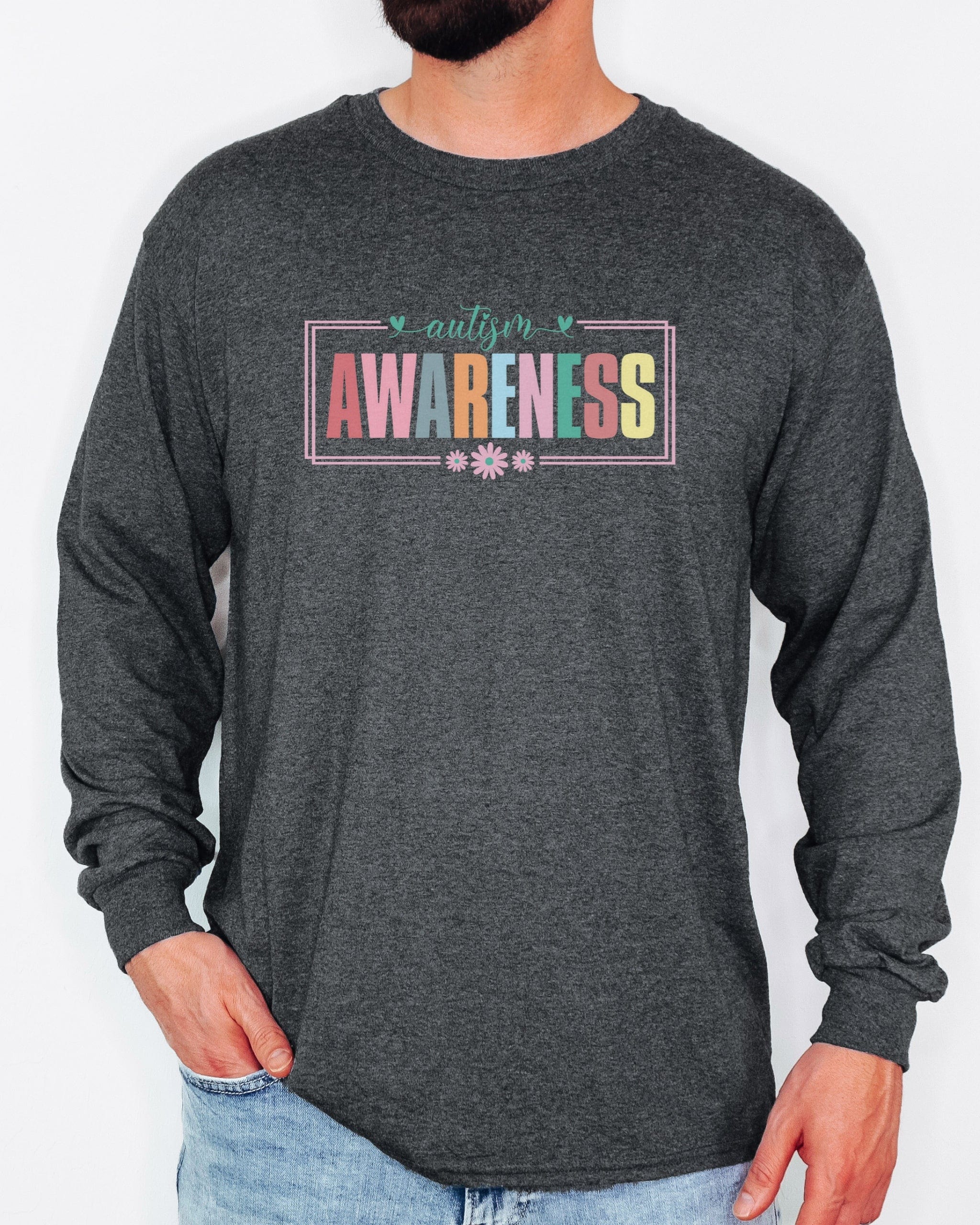 Bright Blooms for Autism Awareness Long Sleeve T-Shirt-Neurodiversity, ADHD & Autism Awareness & Acceptance Long-sleeve by Daily Bloom