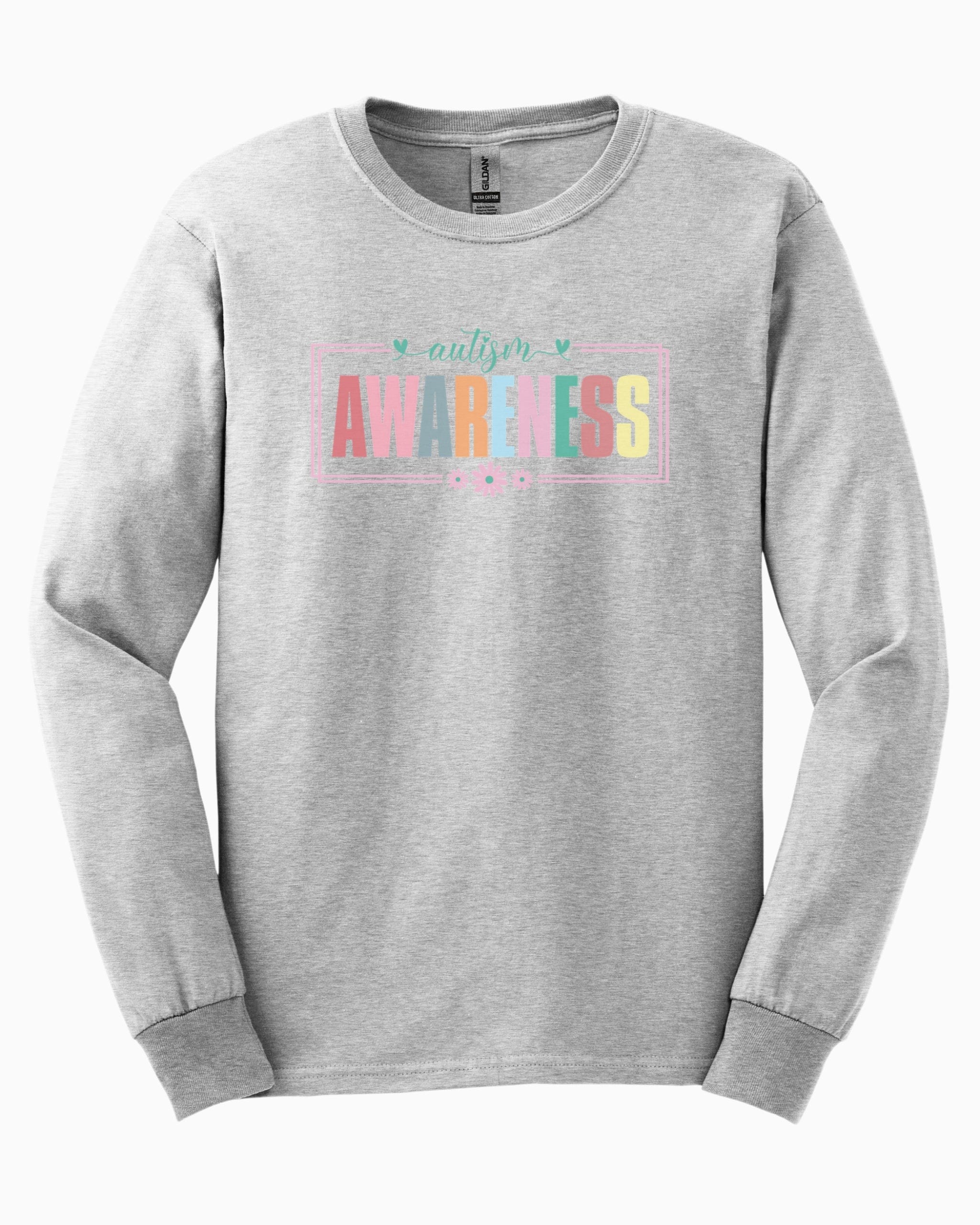 Bright Blooms for Autism Awareness Long Sleeve T-Shirt-Ash-Neurodiversity, ADHD & Autism Awareness & Acceptance Long-sleeve by Daily Bloom