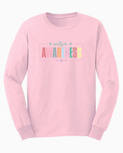 Bright Blooms for Autism Awareness Long Sleeve T-Shirt-Light Pink-Neurodiversity, ADHD & Autism Awareness & Acceptance Long-sleeve by Daily Bloom