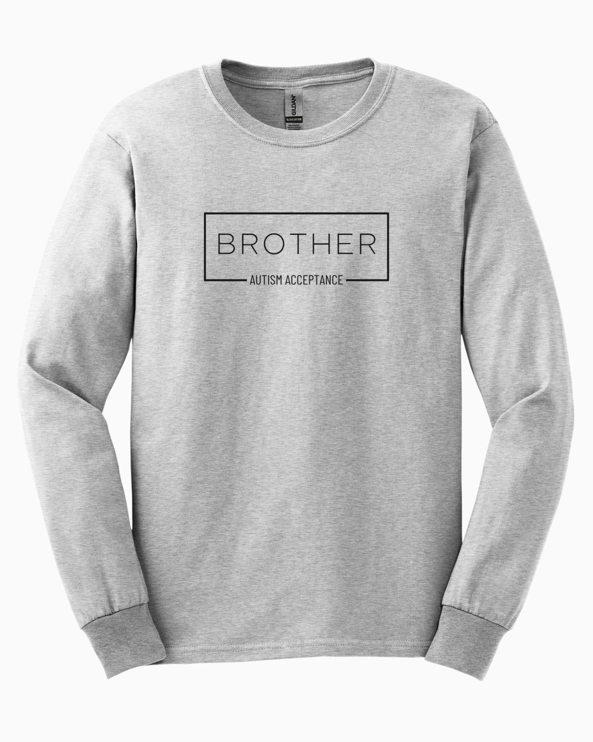 Brother Box Long Sleeve T-Shirt-Ash-Neurodiversity, ADHD & Autism Awareness & Acceptance Long-sleeve by Daily Bloom