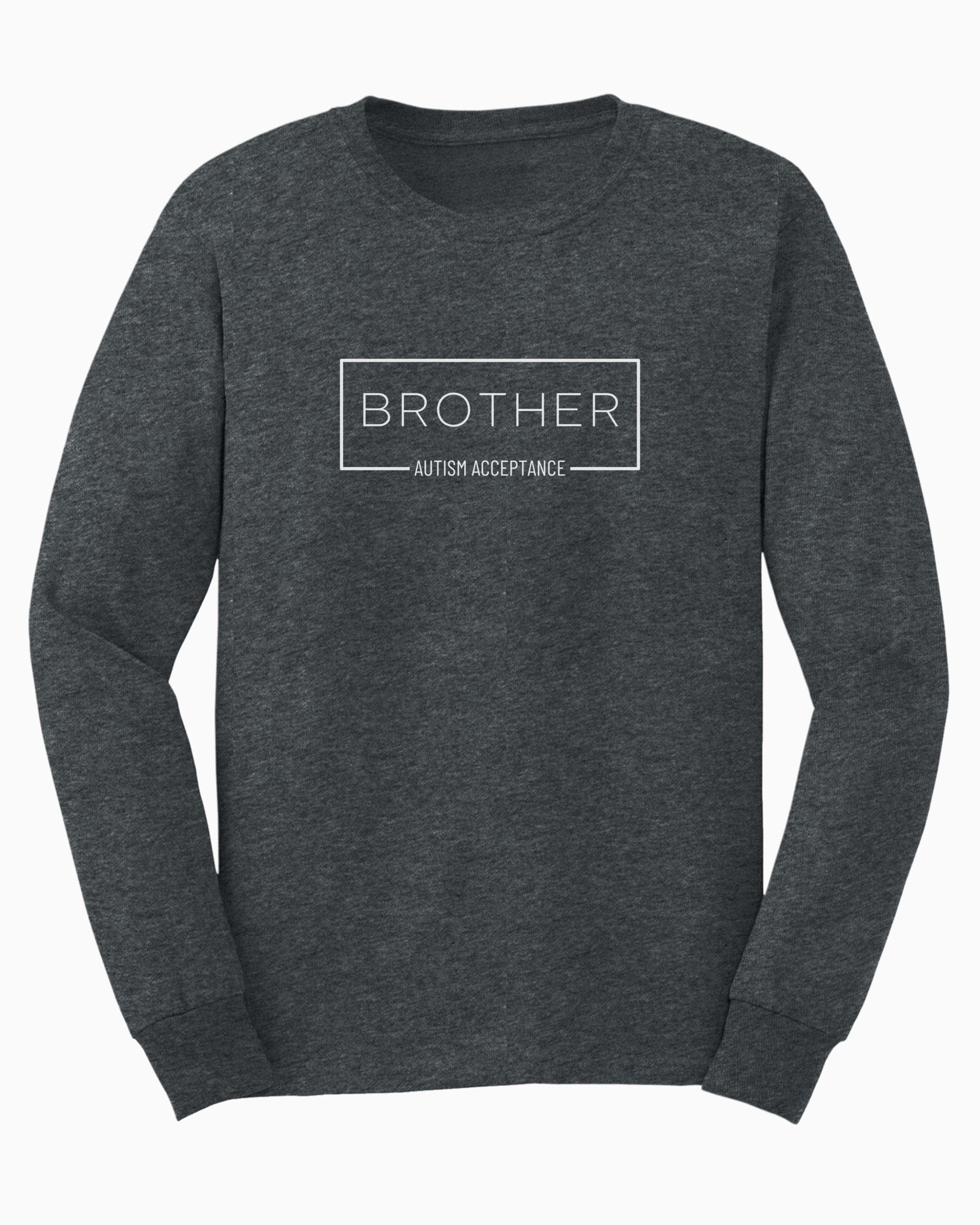 Brother Box Long Sleeve T-Shirt-Dark Heather-Neurodiversity, ADHD & Autism Awareness & Acceptance Long-sleeve by Daily Bloom