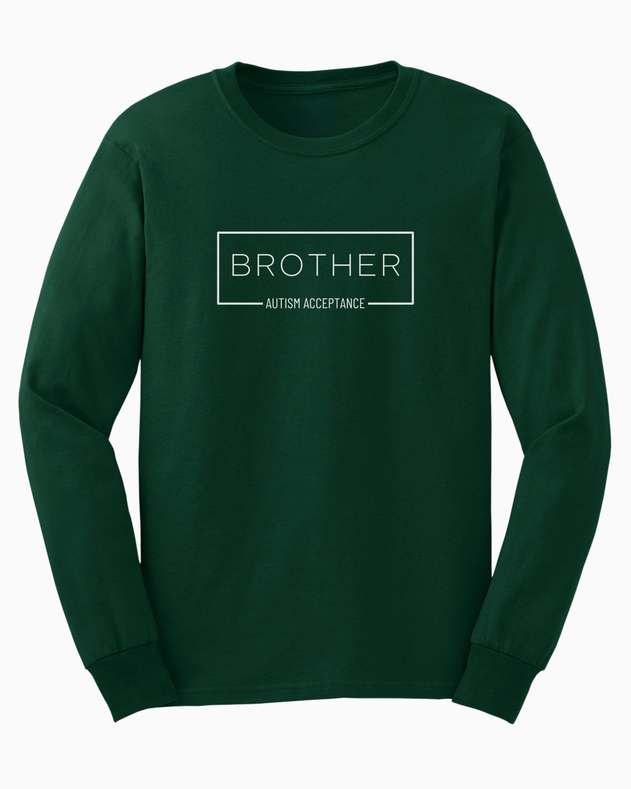 Brother Box Long Sleeve T-Shirt-Forest Green-Neurodiversity, ADHD & Autism Awareness & Acceptance Long-sleeve by Daily Bloom