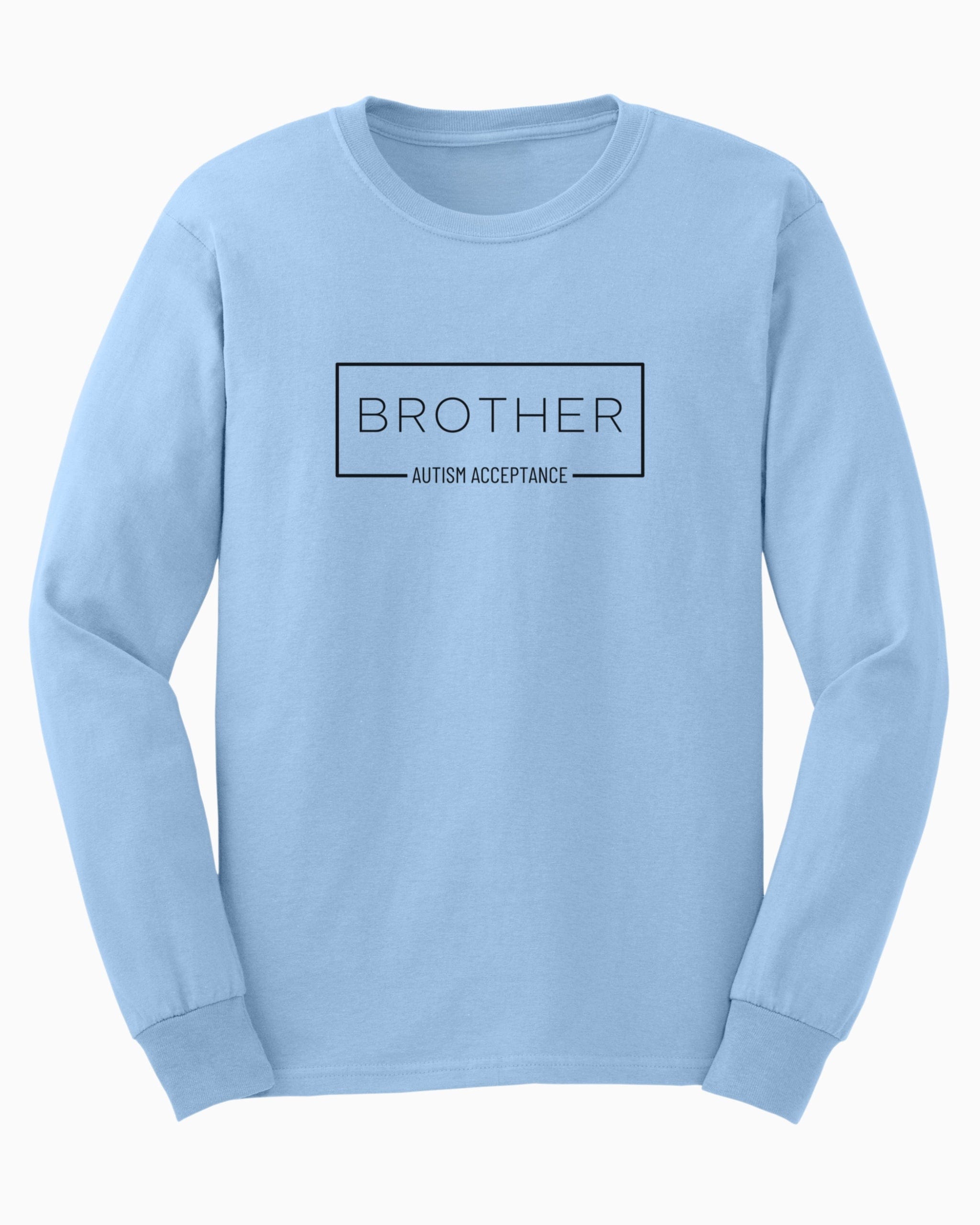 Brother Box Long Sleeve T-Shirt-Light Blue-Neurodiversity, ADHD & Autism Awareness & Acceptance Long-sleeve by Daily Bloom