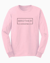 Brother Box Long Sleeve T-Shirt-Light Pink-Neurodiversity, ADHD & Autism Awareness & Acceptance Long-sleeve by Daily Bloom