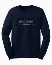 Brother Box Long Sleeve T-Shirt-Navy-Neurodiversity, ADHD & Autism Awareness & Acceptance Long-sleeve by Daily Bloom