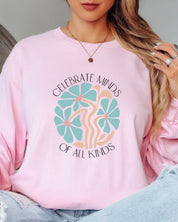 Celebrate Minds Of All Kinds Long Sleeve T-Shirt-Neurodiversity, ADHD & Autism Awareness & Acceptance Long-sleeve by Daily Bloom