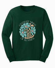 Celebrate Minds Of All Kinds Long Sleeve T-Shirt-Forest Green-Neurodiversity, ADHD & Autism Awareness & Acceptance Long-sleeve by Daily Bloom