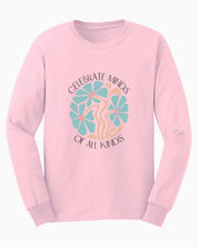 Celebrate Minds Of All Kinds Long Sleeve T-Shirt-Light Pink-Neurodiversity, ADHD & Autism Awareness & Acceptance Long-sleeve by Daily Bloom