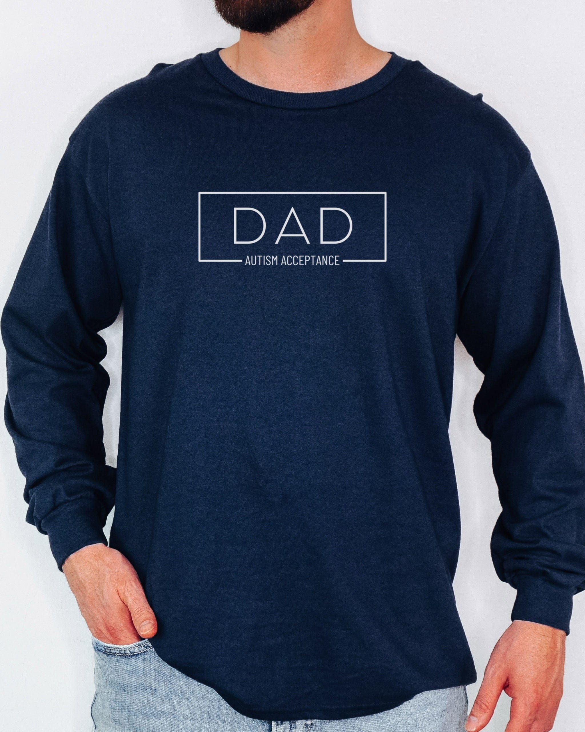 Dad Box Long Sleeve T-Shirt-Neurodiversity, ADHD & Autism Awareness & Acceptance Long-sleeve by Daily Bloom