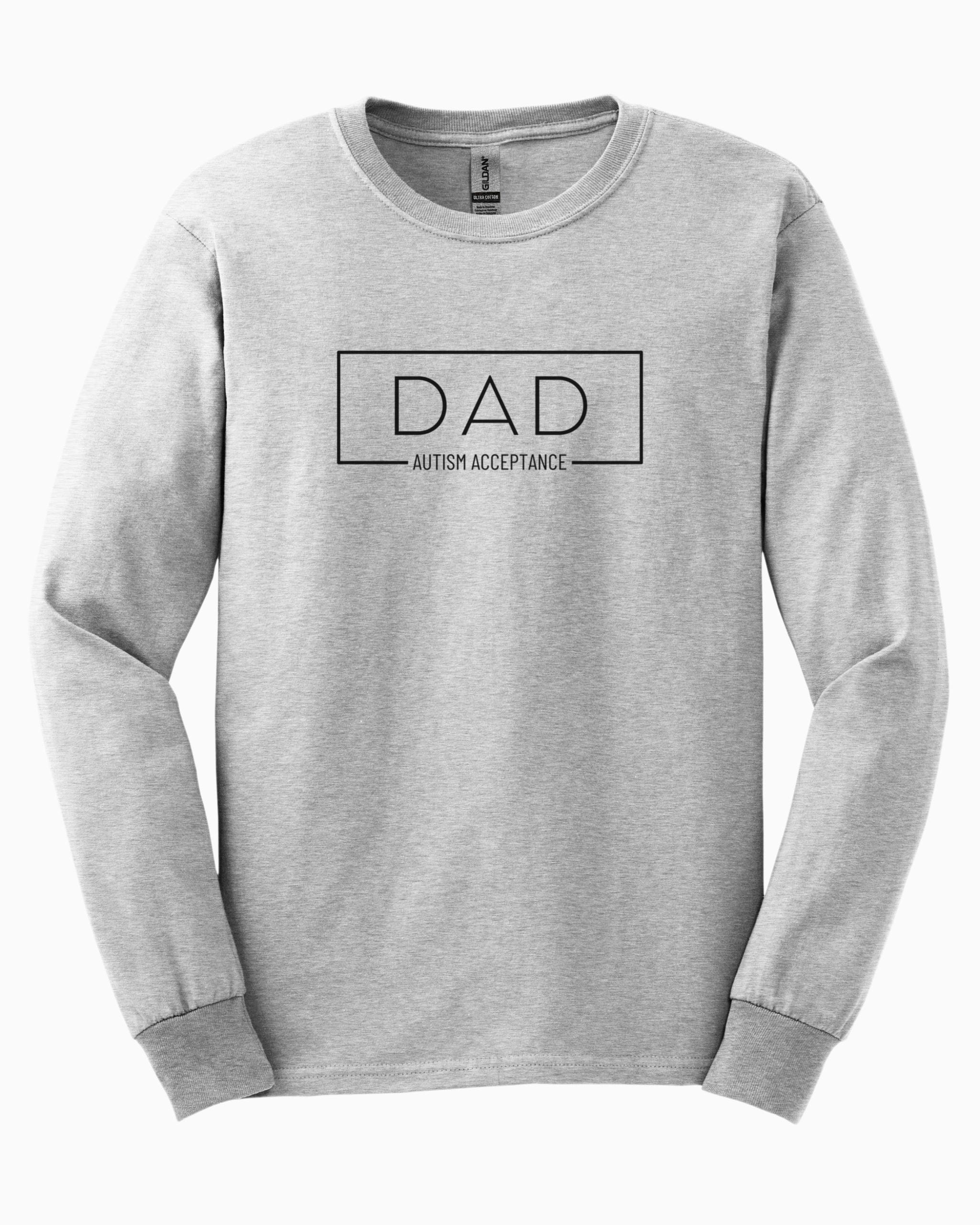 Dad Box Long Sleeve T-Shirt-Ash-Neurodiversity, ADHD & Autism Awareness & Acceptance Long-sleeve by Daily Bloom