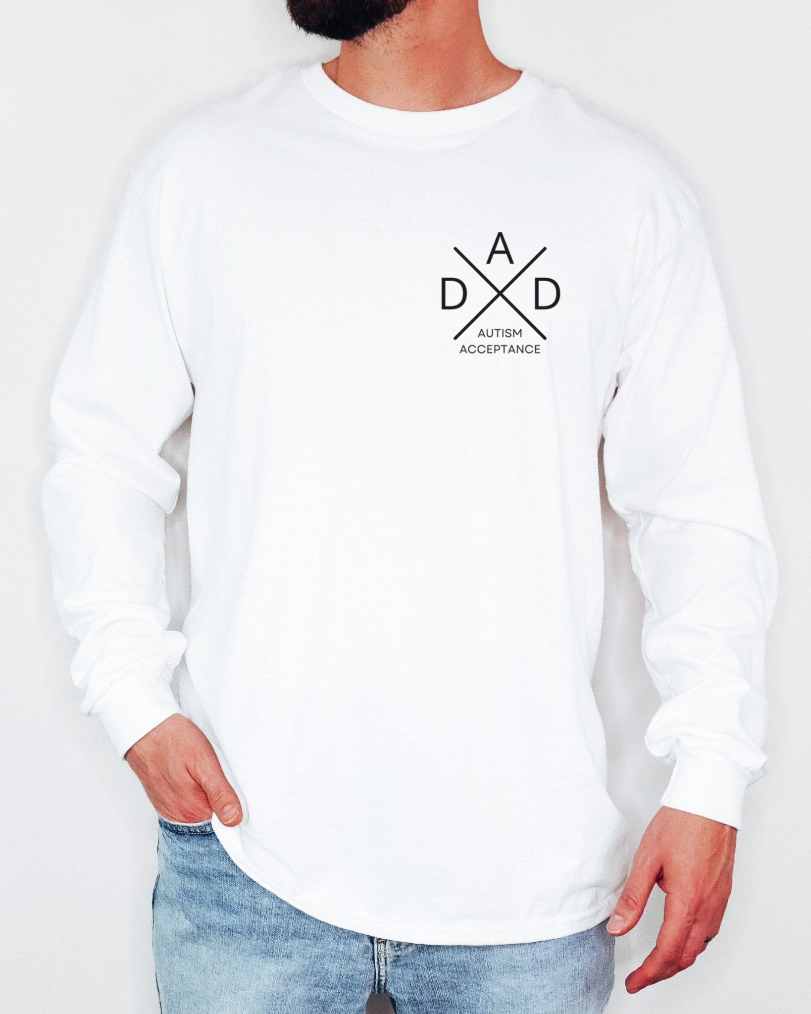 Autism Long - sleeve - Dad Cross Long Sleeve T-Shirt - Daily Bloom