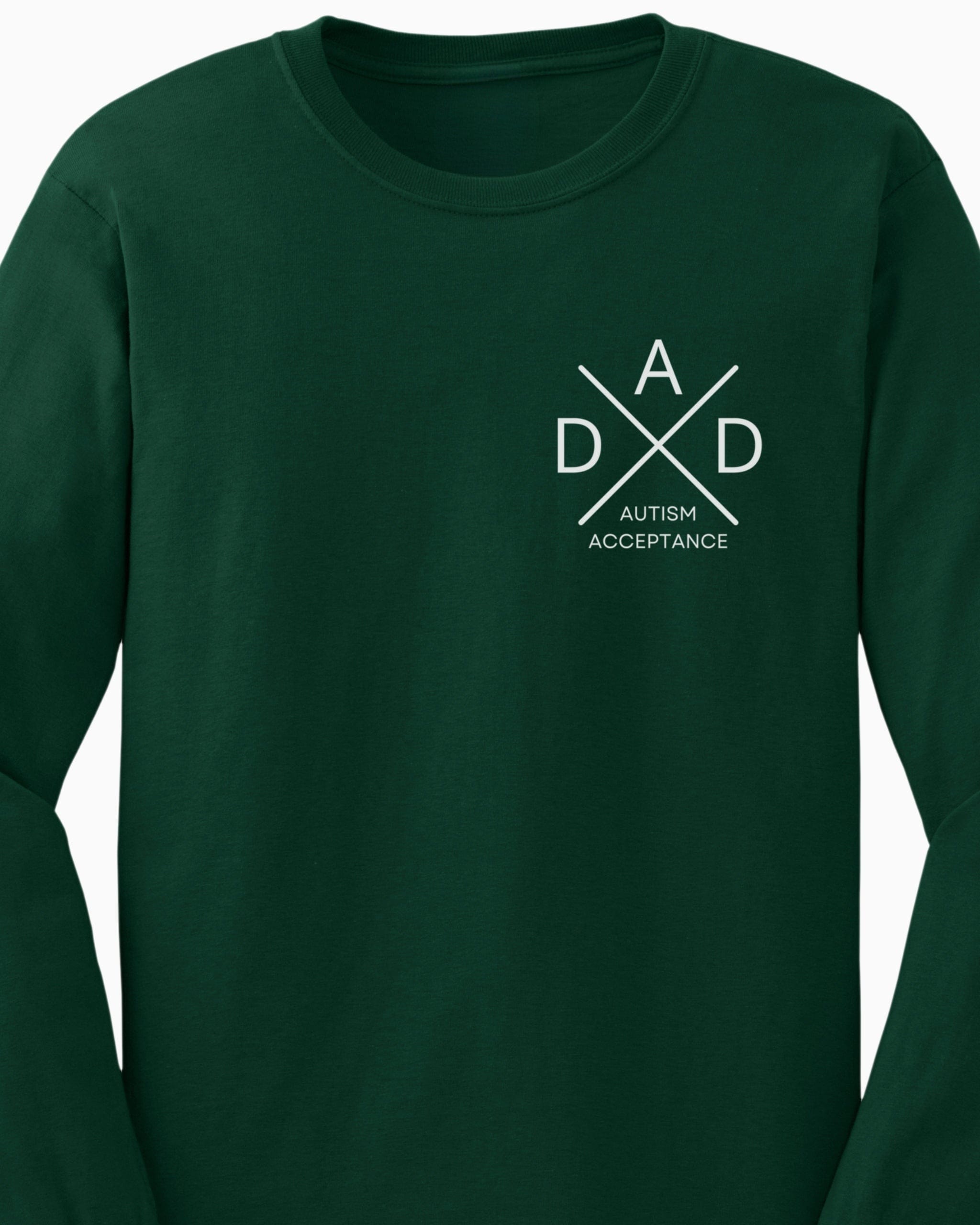 Dad Cross Long Sleeve T-Shirt-Neurodiversity, ADHD & Autism Awareness & Acceptance Long-sleeve by Daily Bloom