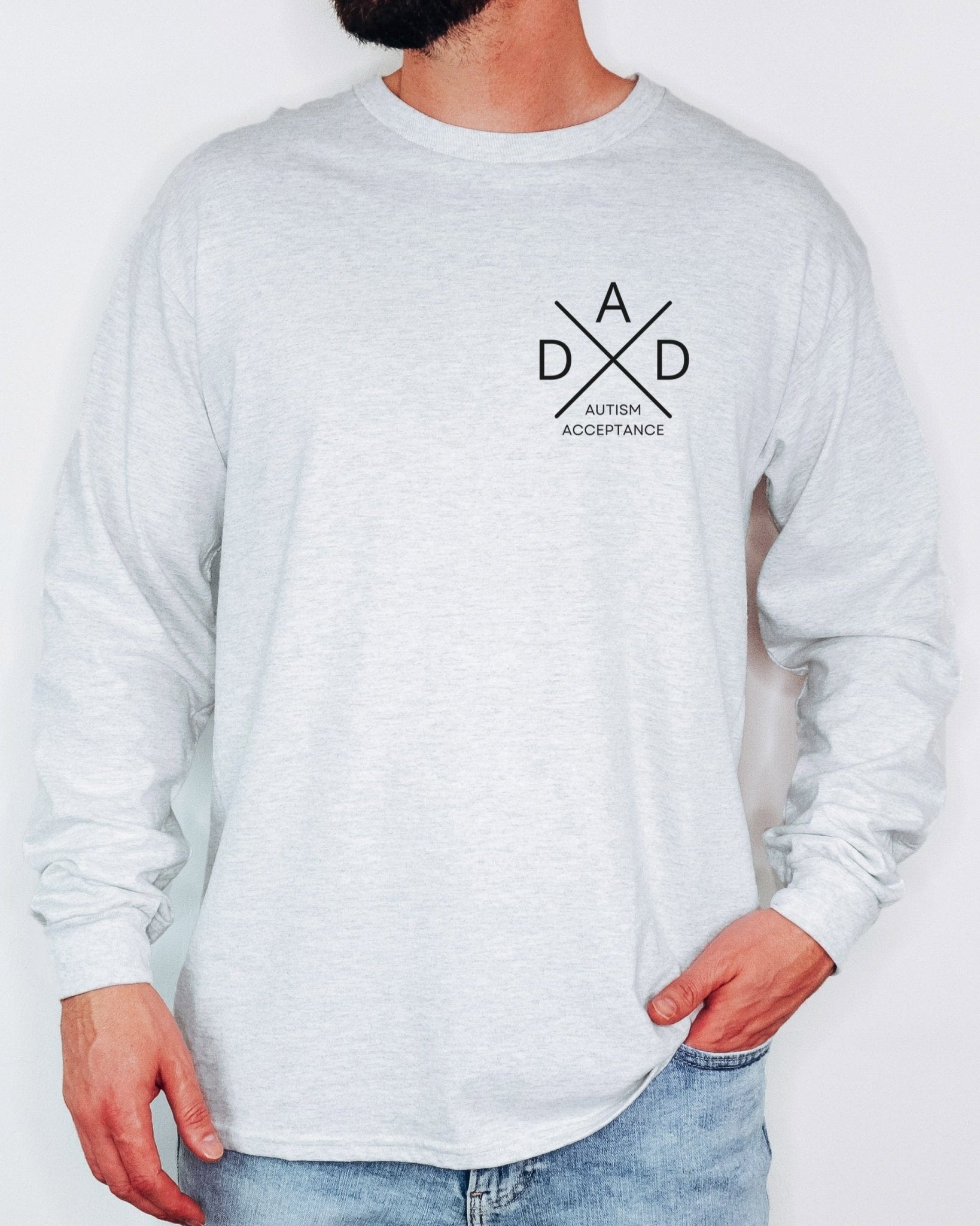 Autism Long - sleeve - Dad Cross Long Sleeve T-Shirt - Daily Bloom
