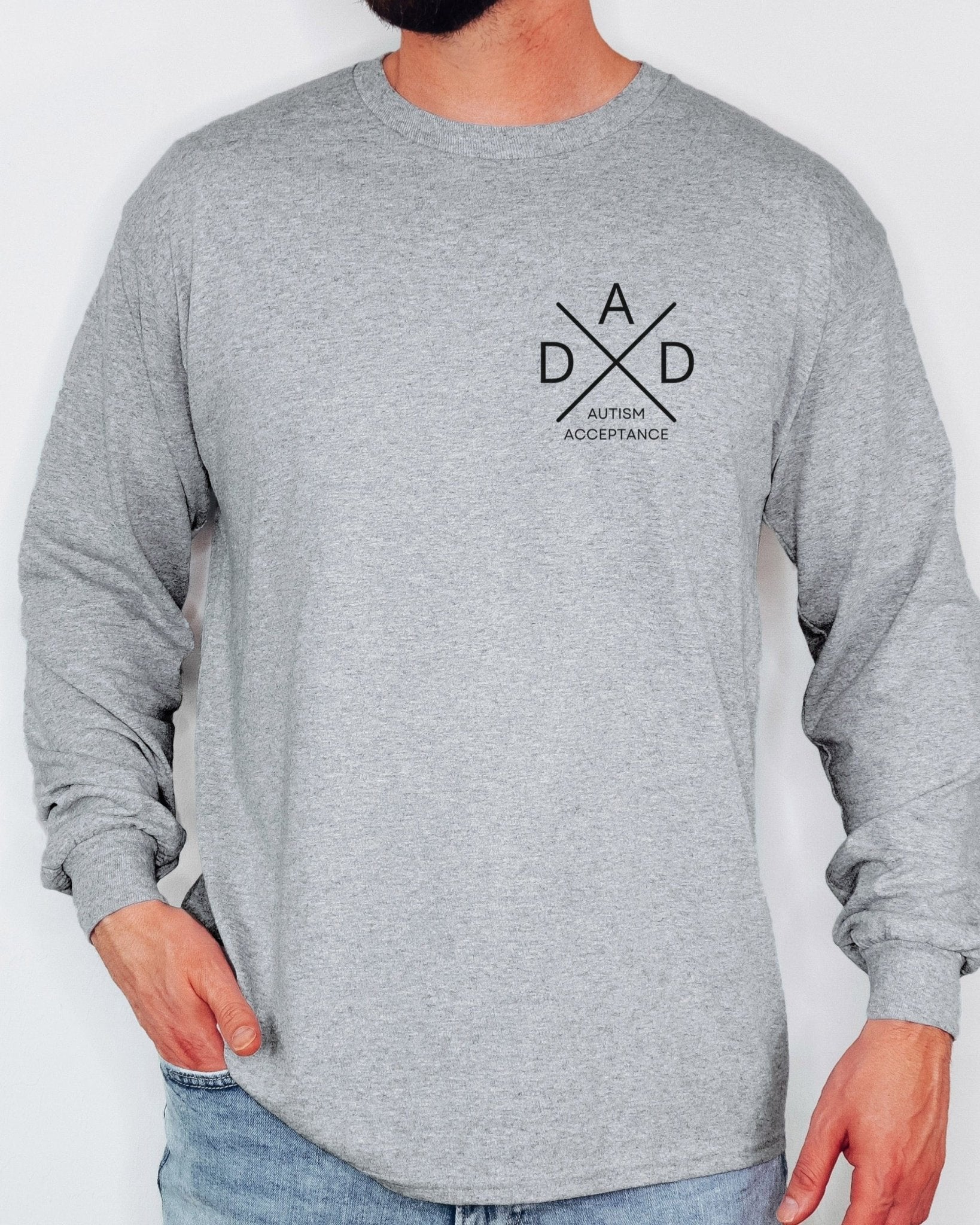 Autism Long - sleeve - Dad Cross Long Sleeve T-Shirt - Daily Bloom