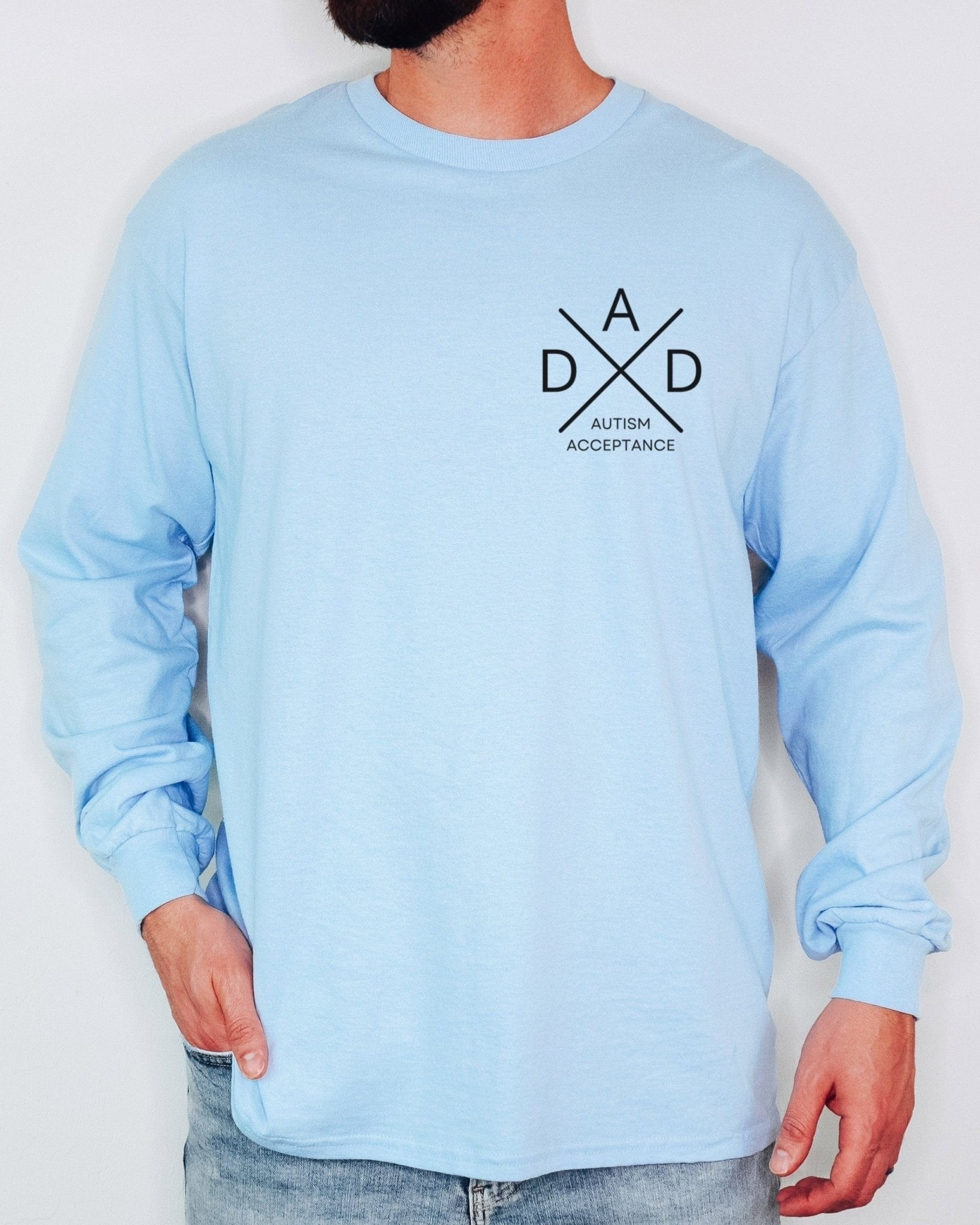 Autism Long - sleeve - Dad Cross Long Sleeve T-Shirt - Daily Bloom