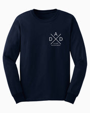 Dad Cross Long Sleeve T-Shirt-Navy-Neurodiversity, ADHD & Autism Awareness & Acceptance Long-sleeve by Daily Bloom