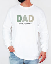 Dad Gradient Long Sleeve T-Shirt-Neurodiversity, ADHD & Autism Awareness & Acceptance Long-sleeve by Daily Bloom