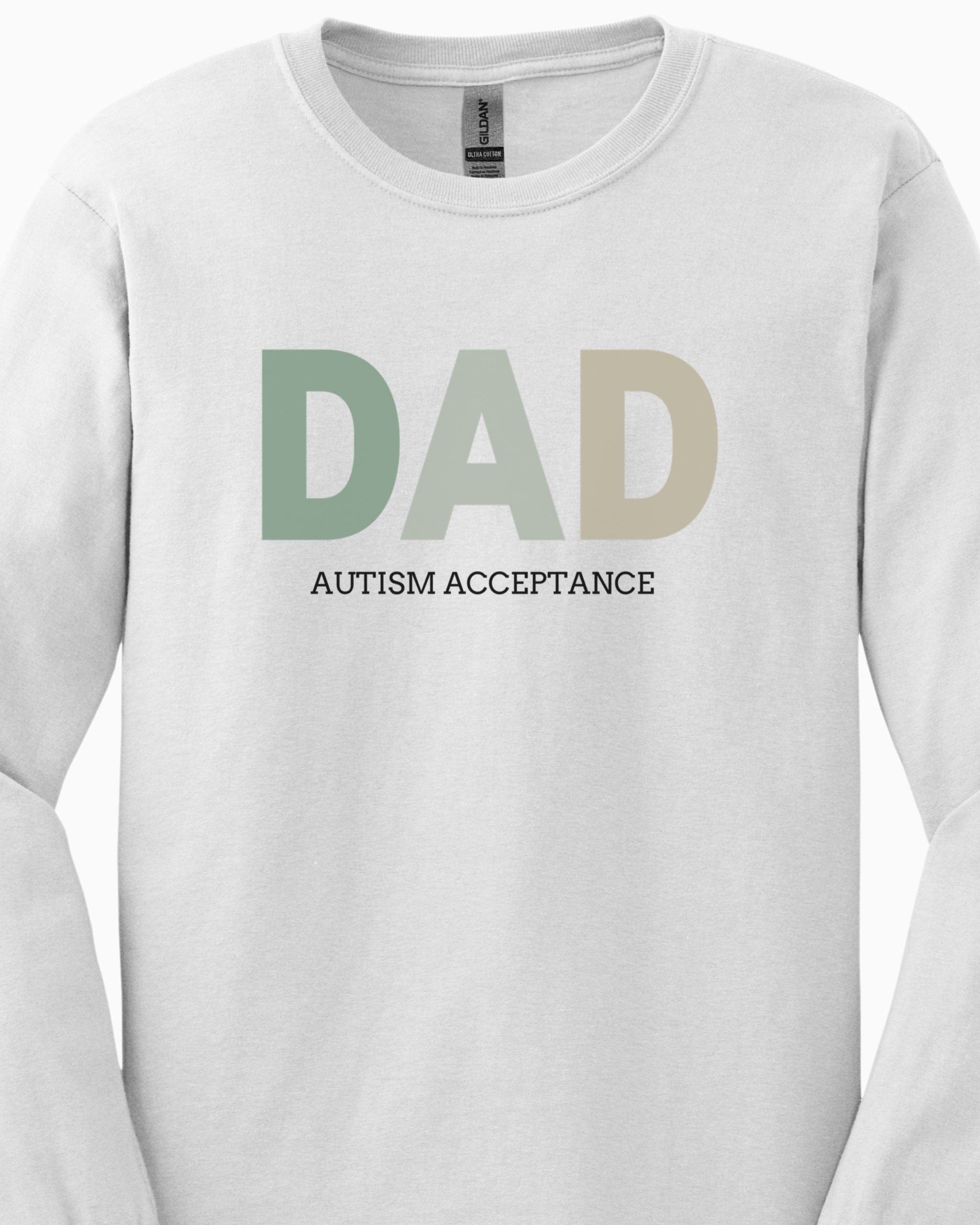 Dad Gradient Long Sleeve T-Shirt-Neurodiversity, ADHD & Autism Awareness & Acceptance Long-sleeve by Daily Bloom