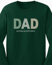 Dad Gradient Long Sleeve T-Shirt-Neurodiversity, ADHD & Autism Awareness & Acceptance Long-sleeve by Daily Bloom