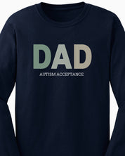 Dad Gradient Long Sleeve T-Shirt-Neurodiversity, ADHD & Autism Awareness & Acceptance Long-sleeve by Daily Bloom