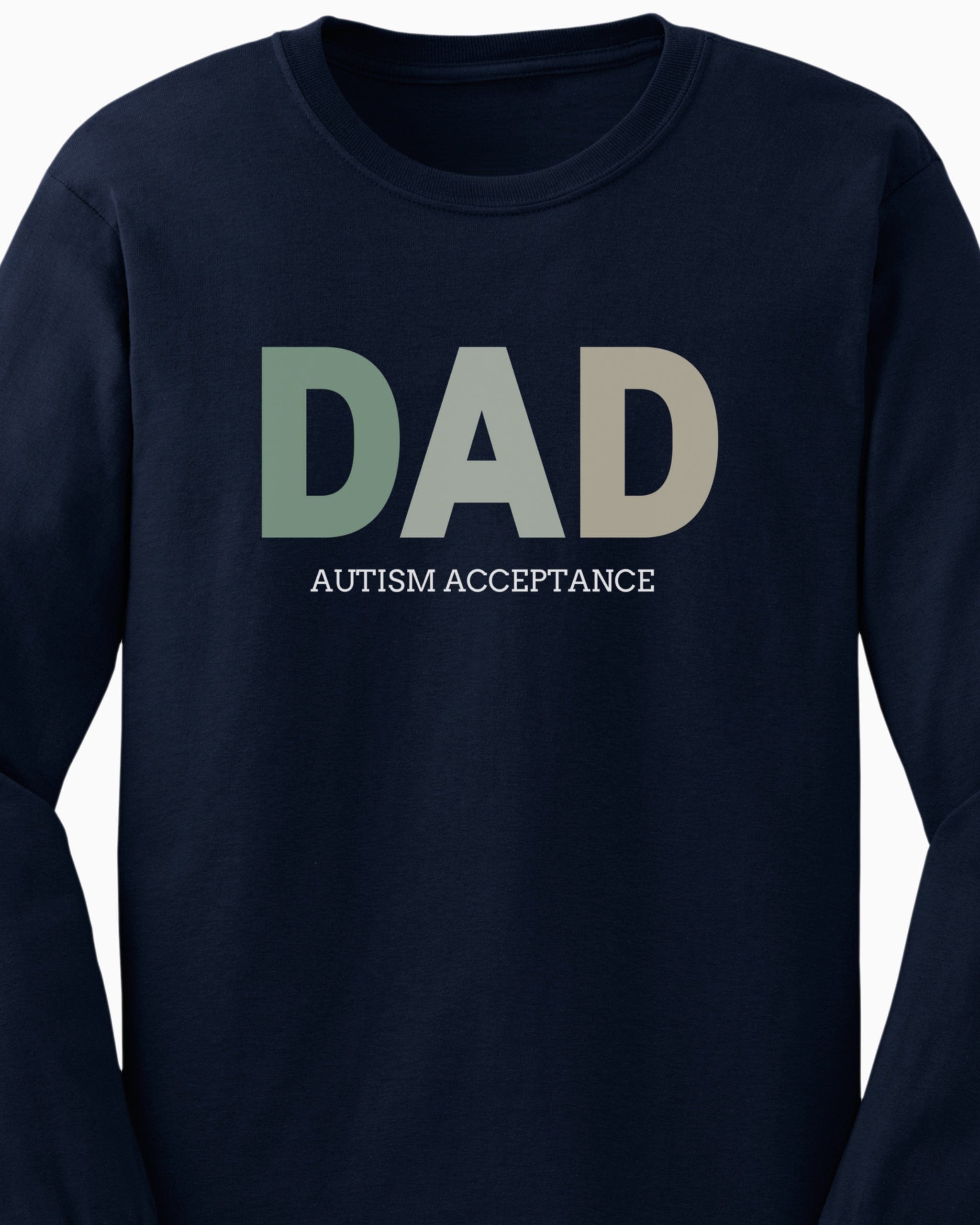 Dad Gradient Long Sleeve T-Shirt-Neurodiversity, ADHD & Autism Awareness & Acceptance Long-sleeve by Daily Bloom