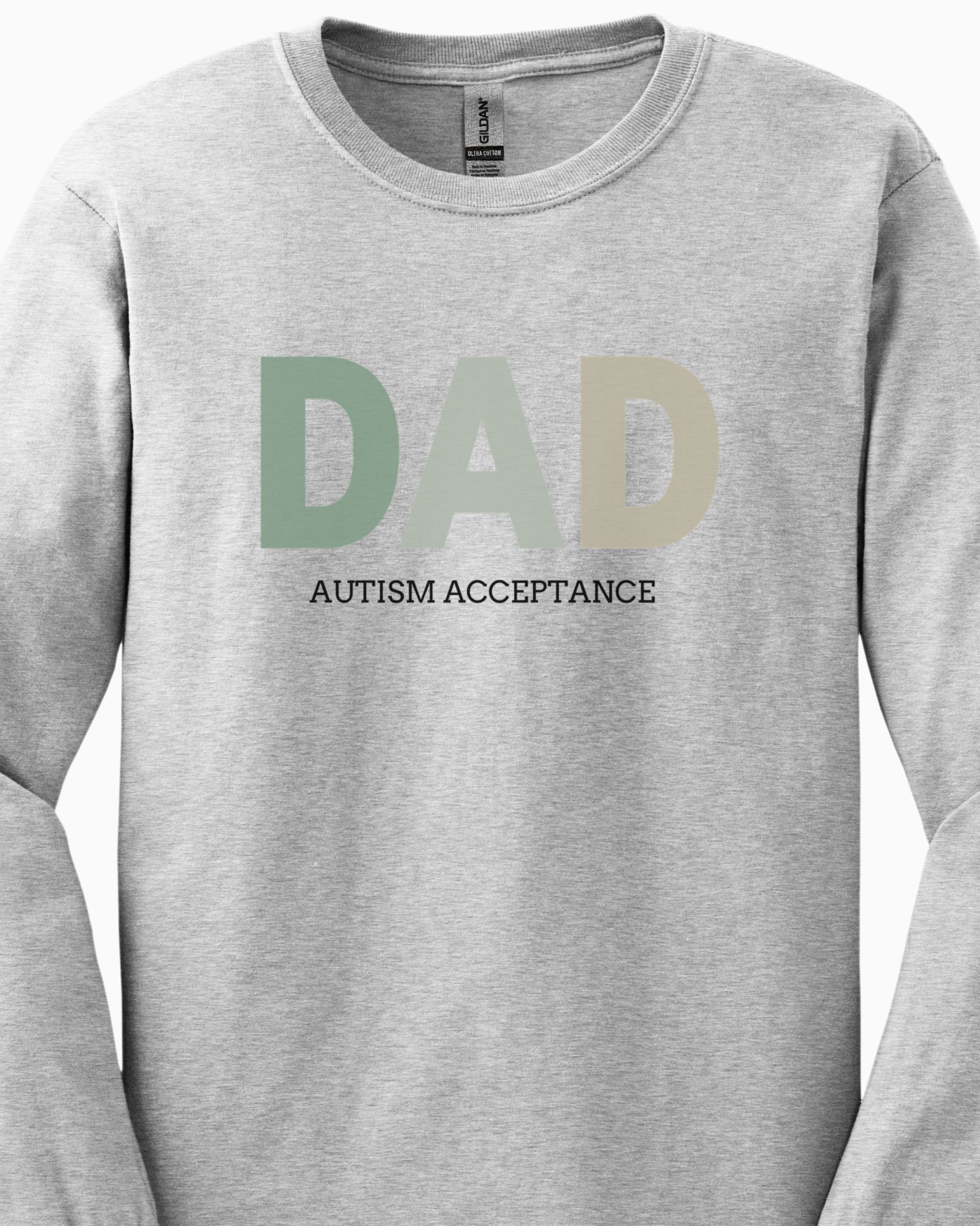 Dad Gradient Long Sleeve T-Shirt-Neurodiversity, ADHD & Autism Awareness & Acceptance Long-sleeve by Daily Bloom