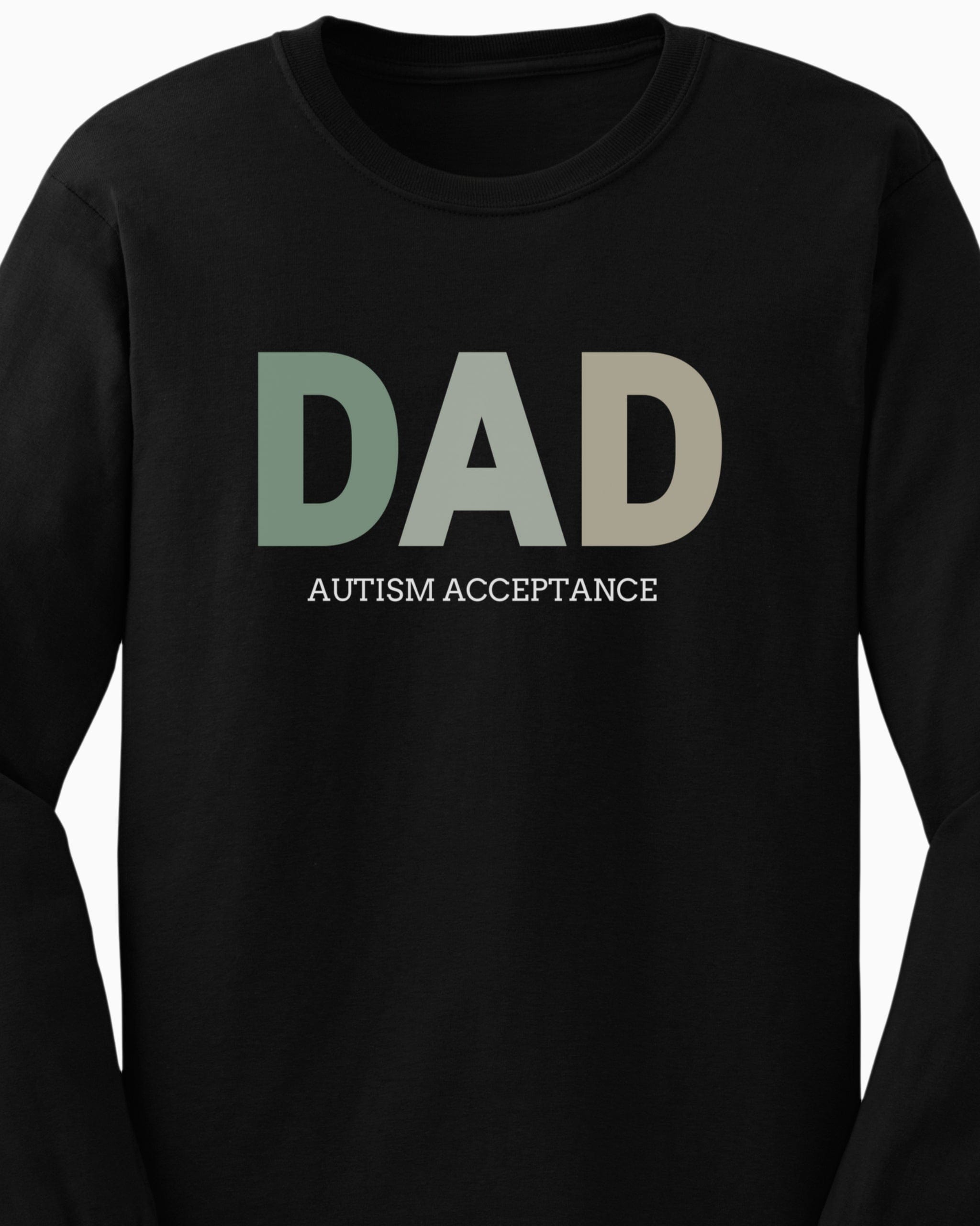 Dad Gradient Long Sleeve T-Shirt-Neurodiversity, ADHD & Autism Awareness & Acceptance Long-sleeve by Daily Bloom