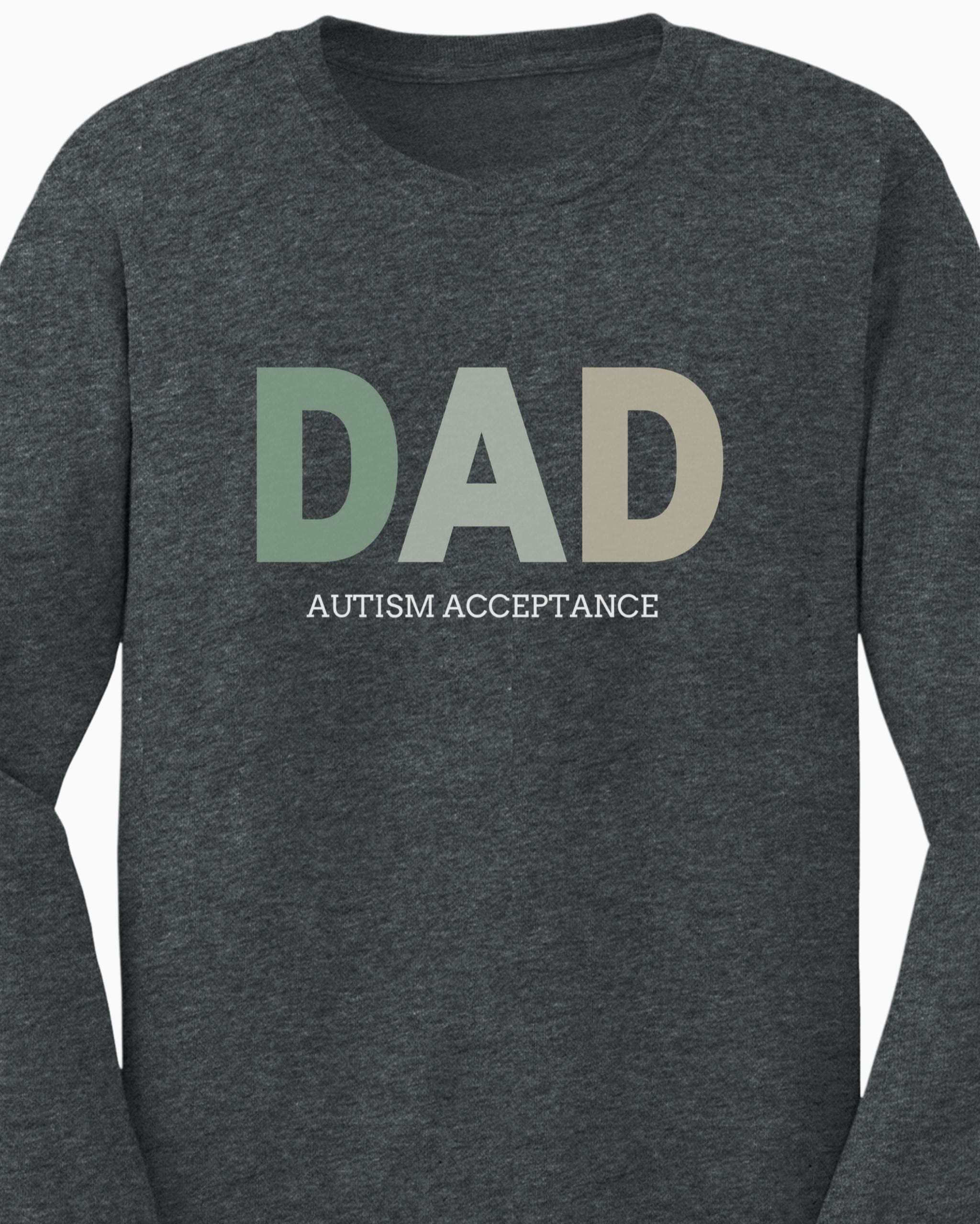 Dad Gradient Long Sleeve T-Shirt-Neurodiversity, ADHD & Autism Awareness & Acceptance Long-sleeve by Daily Bloom