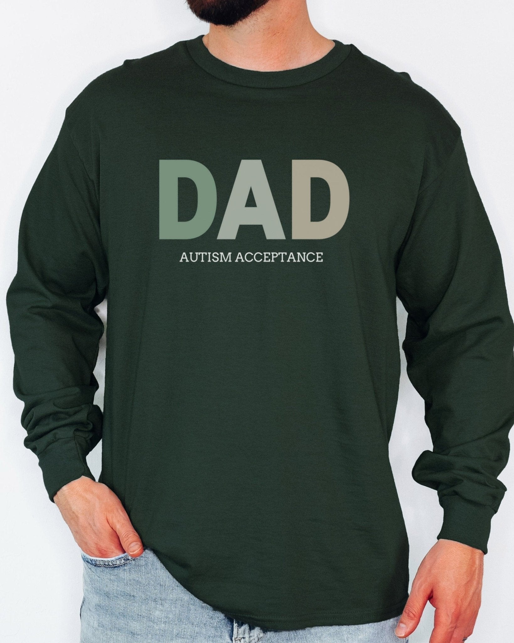 Autism Long - sleeve - Dad Gradient Long Sleeve T-Shirt - Daily Bloom