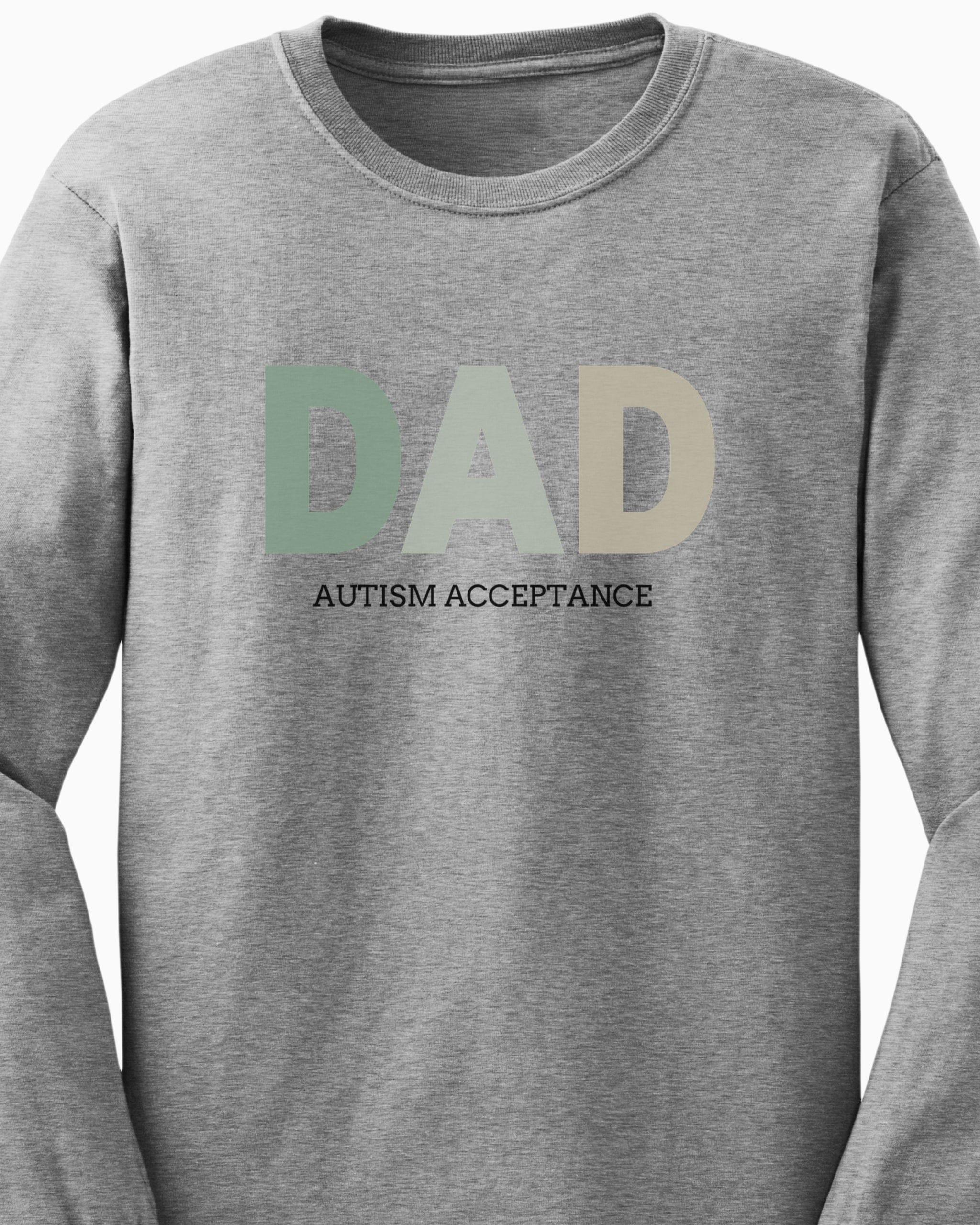 Dad Gradient Long Sleeve T-Shirt-Neurodiversity, ADHD & Autism Awareness & Acceptance Long-sleeve by Daily Bloom