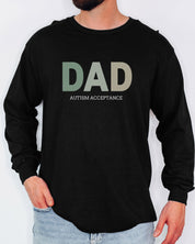 Dad Gradient Long Sleeve T-Shirt-Neurodiversity, ADHD & Autism Awareness & Acceptance Long-sleeve by Daily Bloom