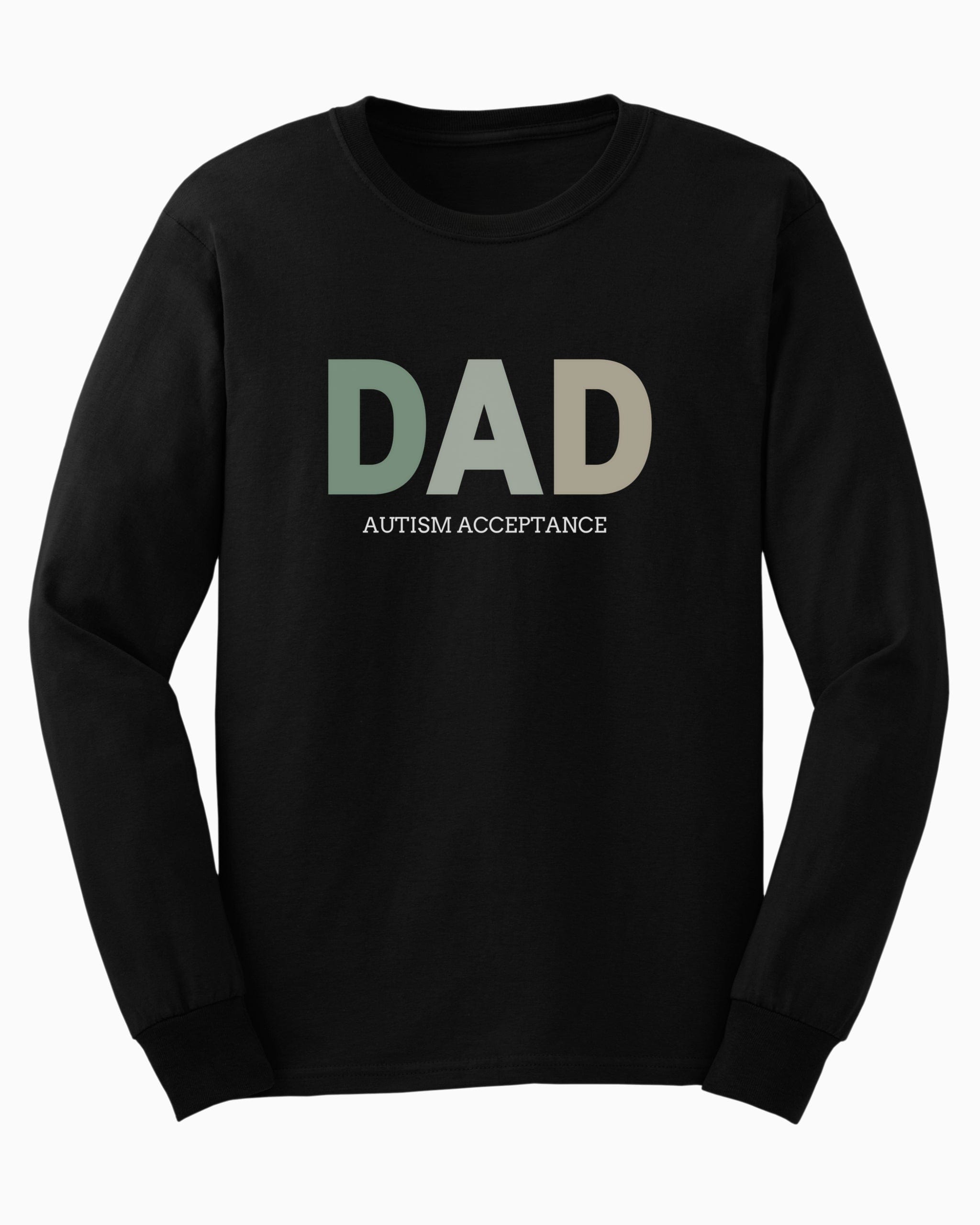 Dad Gradient Long Sleeve T-Shirt-Black-Neurodiversity, ADHD & Autism Awareness & Acceptance Long-sleeve by Daily Bloom