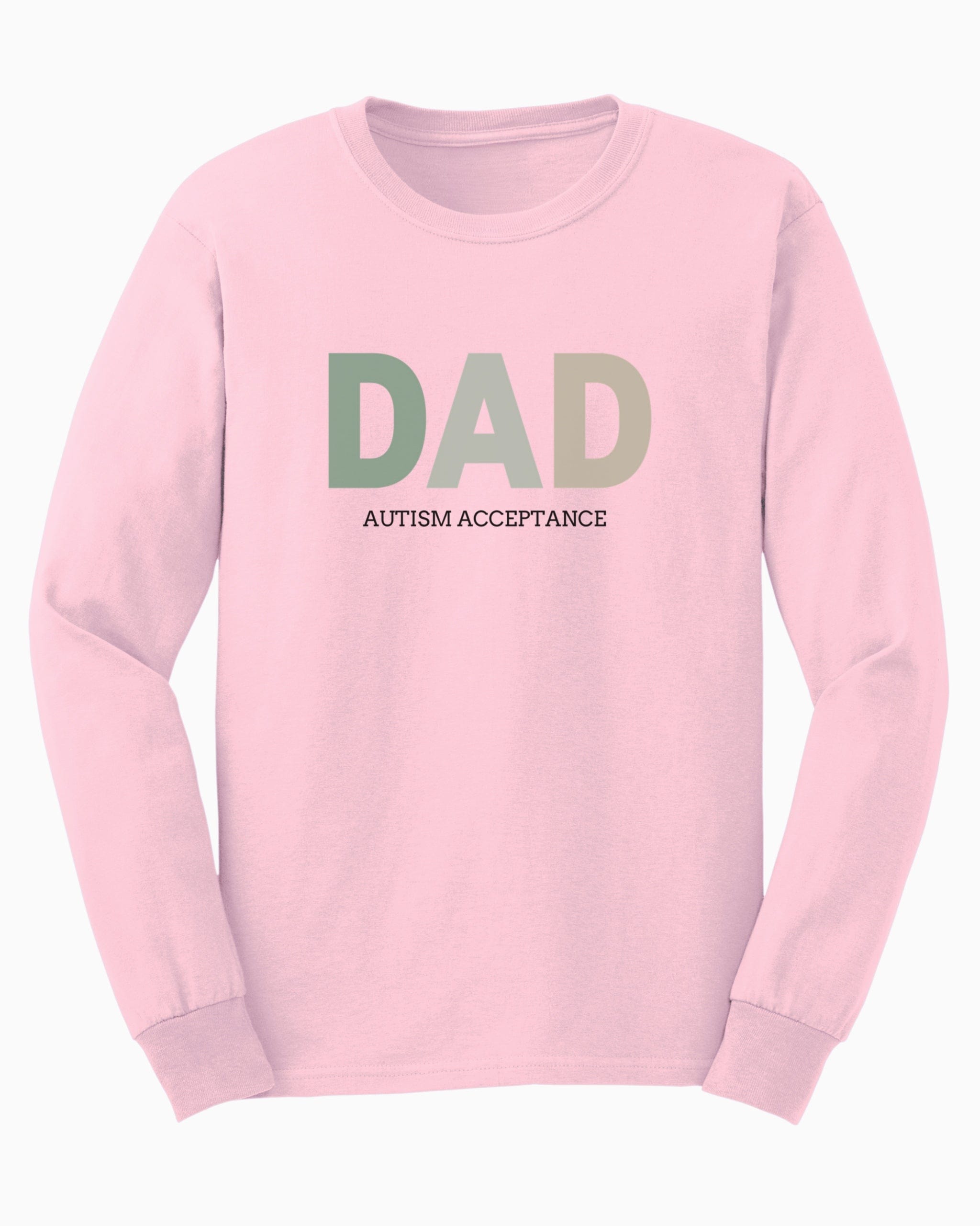 Dad Gradient Long Sleeve T-Shirt-Light Pink-Neurodiversity, ADHD & Autism Awareness & Acceptance Long-sleeve by Daily Bloom
