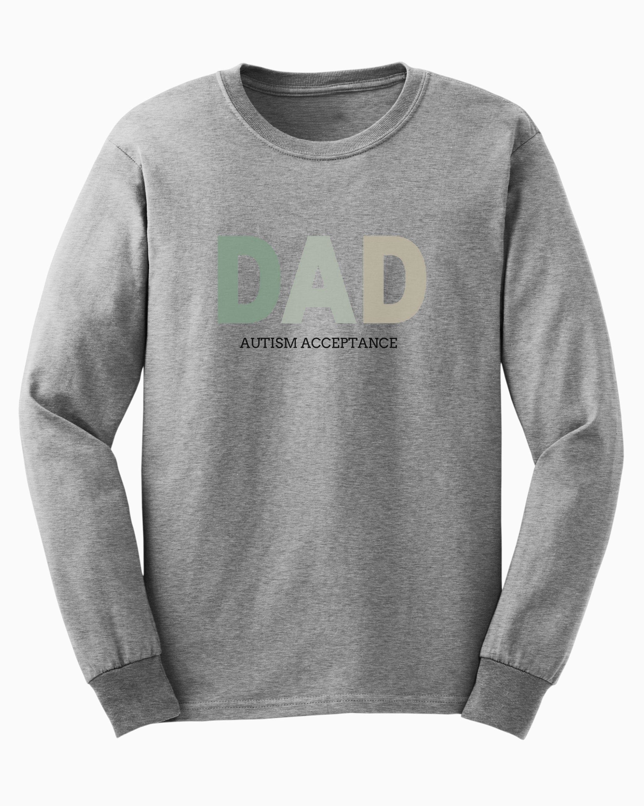 Dad Gradient Long Sleeve T-Shirt-Sport Grey-Neurodiversity, ADHD & Autism Awareness & Acceptance Long-sleeve by Daily Bloom