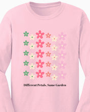 Different Petals Same Garden Long Sleeve T-Shirt-Neurodiversity, ADHD & Autism Awareness & Acceptance Long-sleeve by Daily Bloom