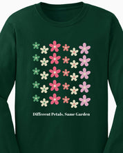 Different Petals Same Garden Long Sleeve T-Shirt-Neurodiversity, ADHD & Autism Awareness & Acceptance Long-sleeve by Daily Bloom