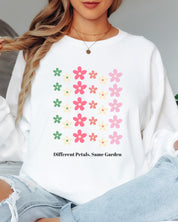 Different Petals Same Garden Long Sleeve T-Shirt-Neurodiversity, ADHD & Autism Awareness & Acceptance Long-sleeve by Daily Bloom