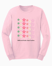 Different Petals Same Garden Long Sleeve T-Shirt-Light Pink-Neurodiversity, ADHD & Autism Awareness & Acceptance Long-sleeve by Daily Bloom