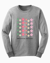 Different Petals Same Garden Long Sleeve T-Shirt-Sport Grey-Neurodiversity, ADHD & Autism Awareness & Acceptance Long-sleeve by Daily Bloom