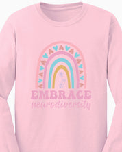 Embrace Neurodiversity Long Sleeve T-Shirt-Neurodiversity, ADHD & Autism Awareness & Acceptance Long-sleeve by Daily Bloom
