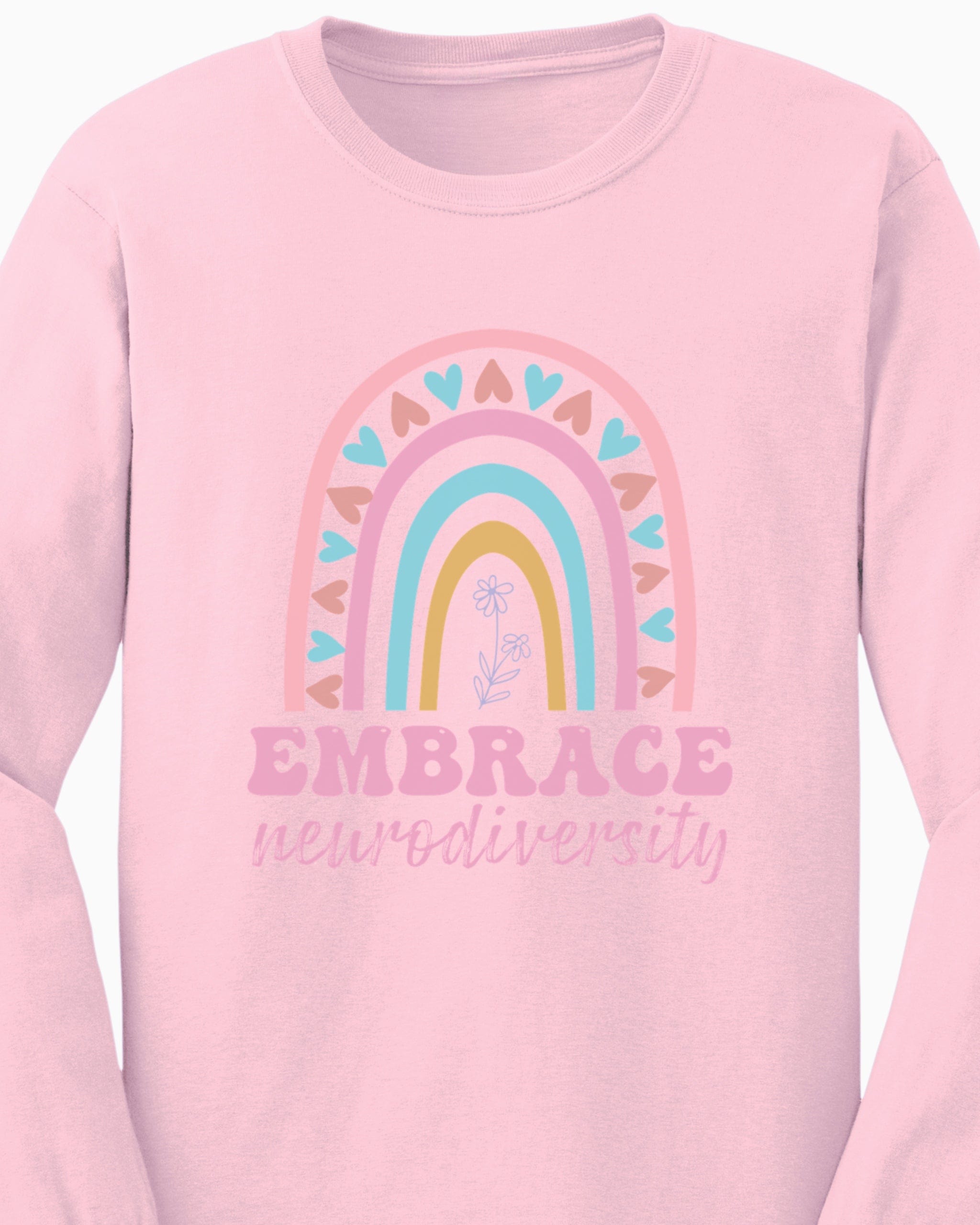Embrace Neurodiversity Long Sleeve T-Shirt-Neurodiversity, ADHD & Autism Awareness & Acceptance Long-sleeve by Daily Bloom